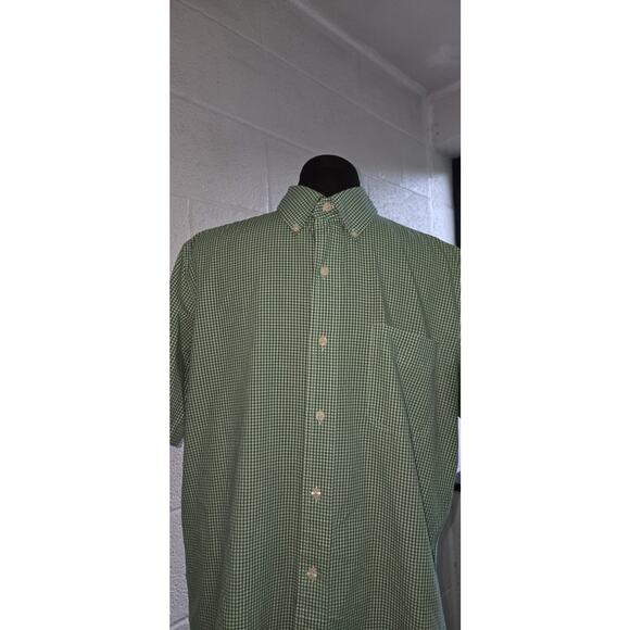 Nice Men's Large Ralph Lauren Chaps Easy Care Green Check Button-Down Medium - Picture 2 of 11